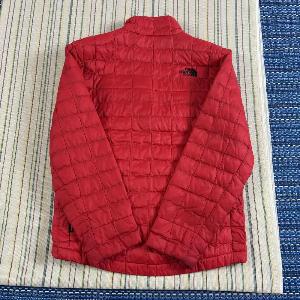 The North Face Jacket Boys Medium 10/12 Red ThermoBall Puffer Full Zip Warm